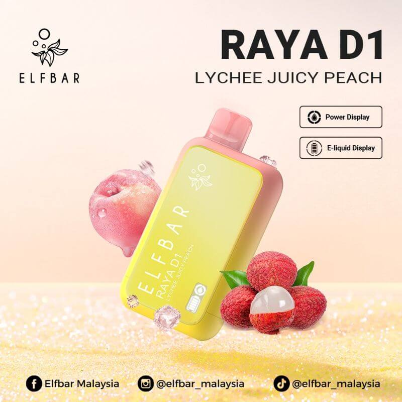 ELFBAR-RAYA-D1-13K-LYCHEE-JUICY-PEACH-SG-Vape-Hub