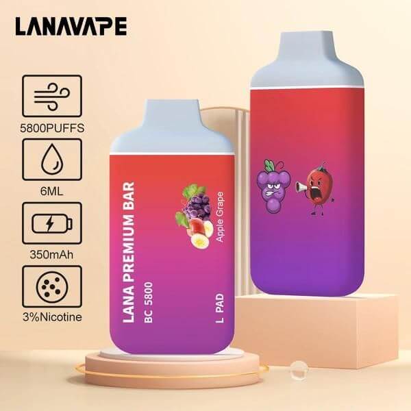 LANA-PREMIUM-BAR-5800-PUFFS-APPLE-GRAPE-SG-Vape-Hub